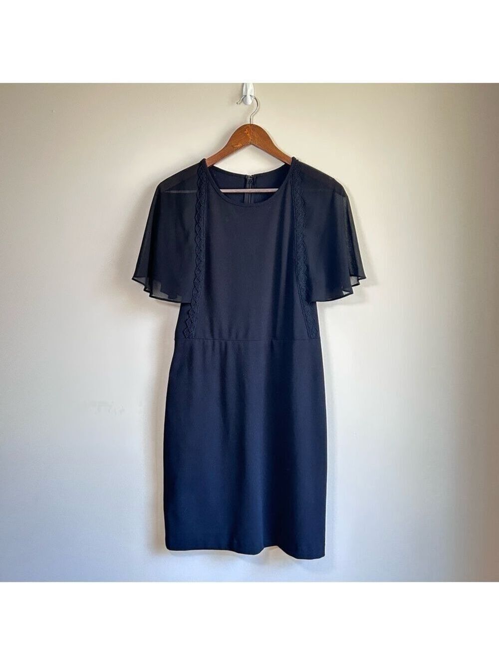 Ivanka Trump Black Dress Large Flutter Sleeve